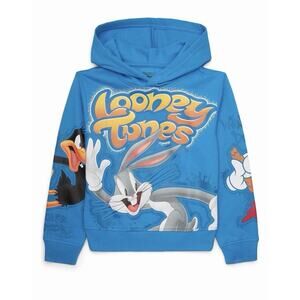 Looney Tunes Bugs Bunny / Daffy Duck Graphic Hoodie Royal Blue Boys 8 ( M)